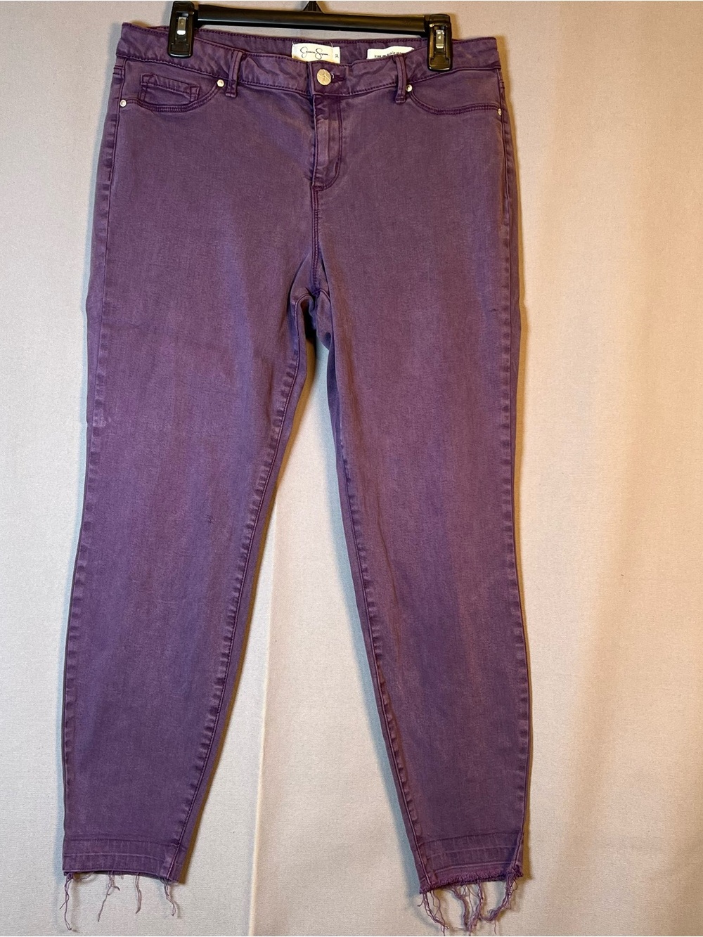 Jessica Simpson Women’s Purple Slim Stretch Jeans sz32 Kiss Me Skinny Mid Rise